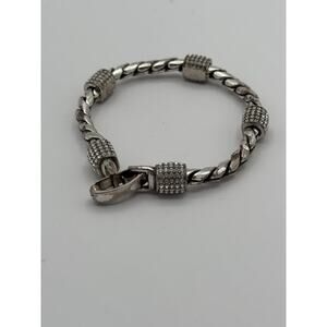 Brighton Meridian Silver Barrel Crystals Bracelet